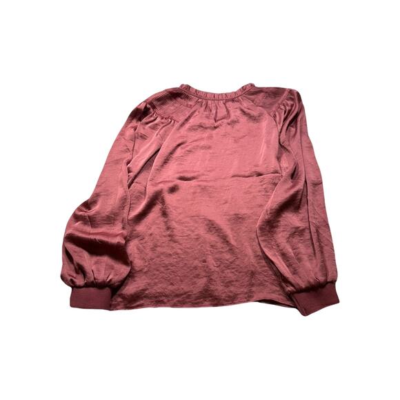 Philosophy Republic Clothing Pink Solid Ruffle Long‎ Sleeves Blouse Poly M (275) - Picture 3 of 10